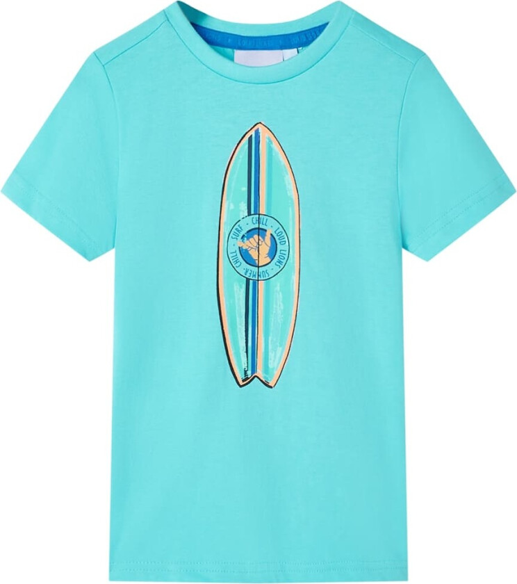 T-skjorte for barn med korte ermer aqua 140