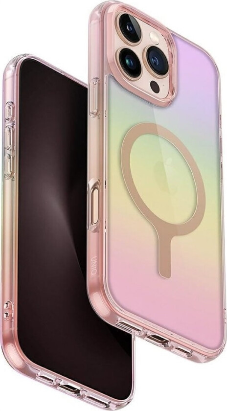 Deklas Case Uniq Iridescia For Iphone 16 Pro Max Magclick Charging Pink Prism