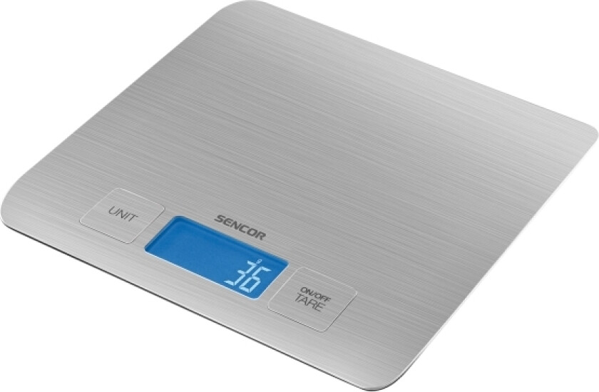 Sencor Sks 5400, Elektronisk Kjøkkenvekt, 5 Kg, 1 G, Sølv, Fire Sensorer, Lcd