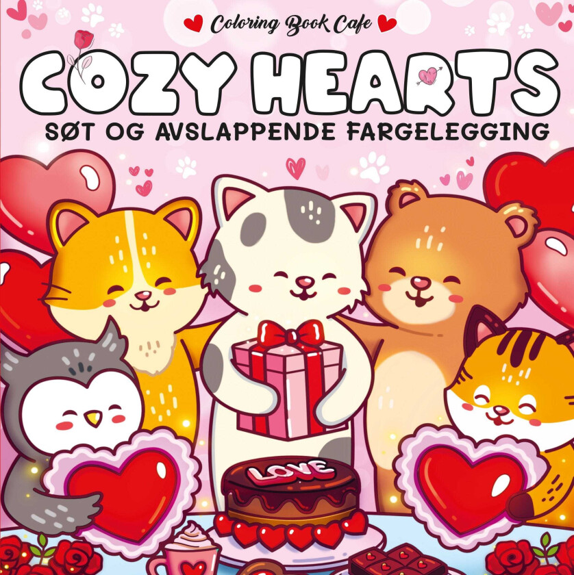 Cozy hearts søt & avslappende fargelegging