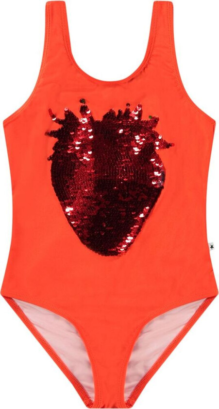 Nika Badedrakt Glitter Strawberry | Rød | 110 cm