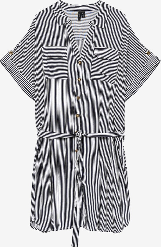 Skjortekjole vmcBumpy SS Short Shirt Dress - Hvit