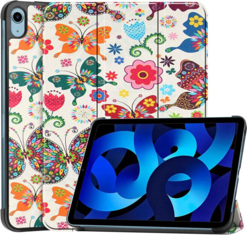 Apple iPad 10.9 2022 Trippeldeksel med smal passform - Sommerfugl Multicolor