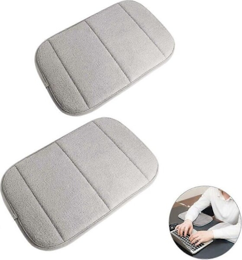 2-pakks bærbar datamaskin albue- og håndleddstøtte, premium minnebomulls skrivebords tastatur armstøtte støttematte (7,9 x 11,8 tommer)