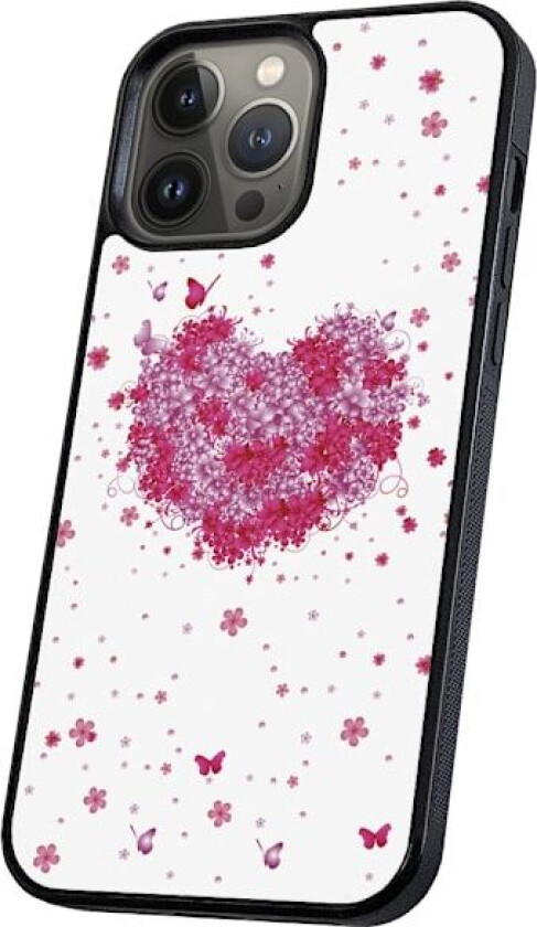 iPhone 16 Pro Max - Deksel/Mobildeksel Blomsterhjerte