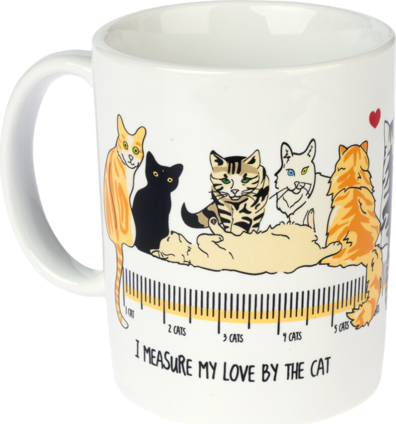 keramikkrus "I Measure My Love By The Cat" - 1 stk