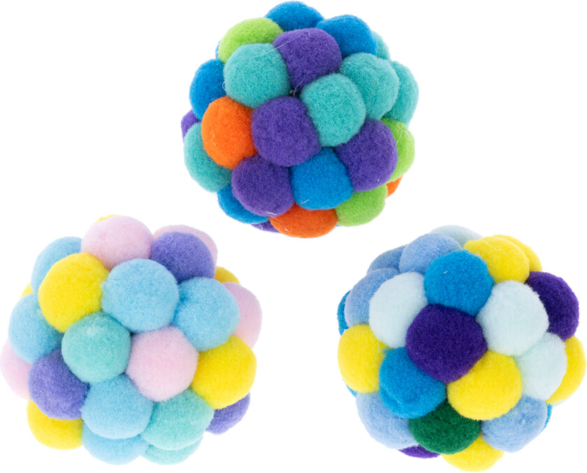 pompongballer til katter - 3-pakning