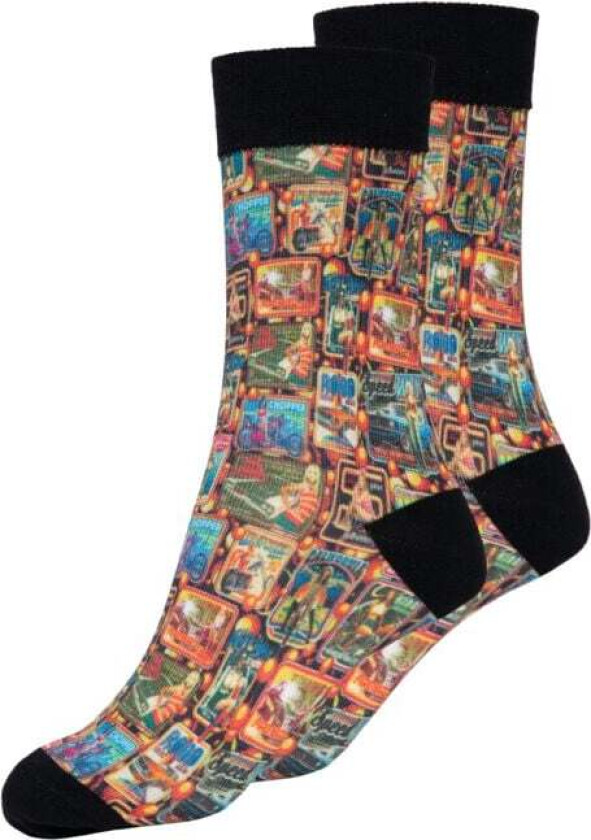 Rockabilly Sokker - Seventies Socks - EU39-42 til EU 43-46 - Herrer - svart