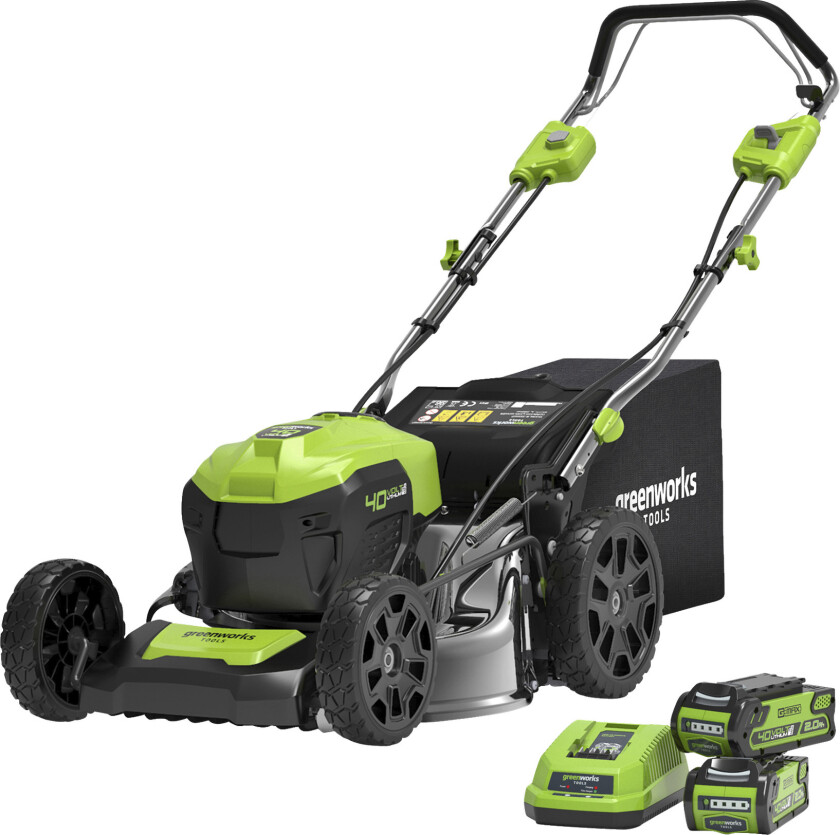 Batteridrevet gressklipper 40 V 2x2 Ah 46 cm