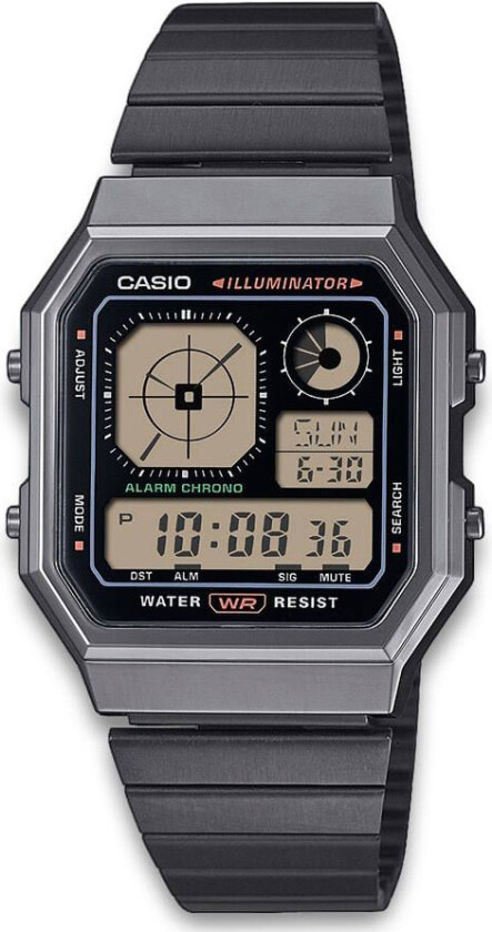 Vintage A130WEGG-1AEF - Digital - Sort - Unisex - Rustfritt stål - ledd m/pin - Akryl