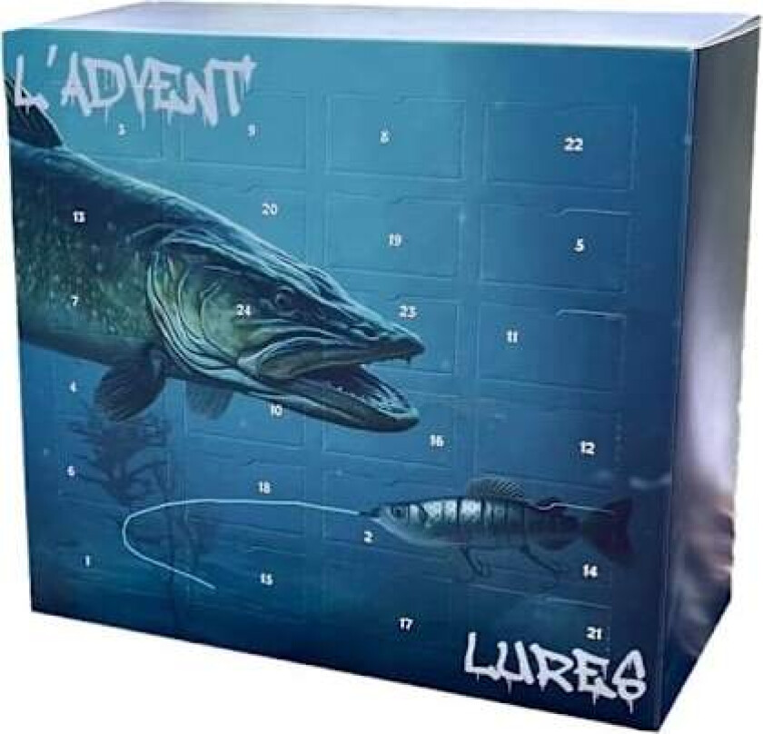 32 solgt i dag LADVENTLURES 2024, Fiske Adventskalender, Fiske agn Julegaver Parker