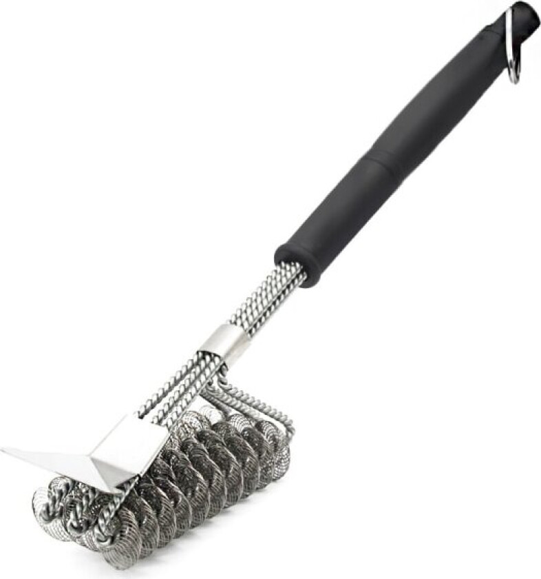 Grillbørste med 304 rustfritt stålspatel og langt håndtak - Perfekt for kull- eller elektrisk grill
