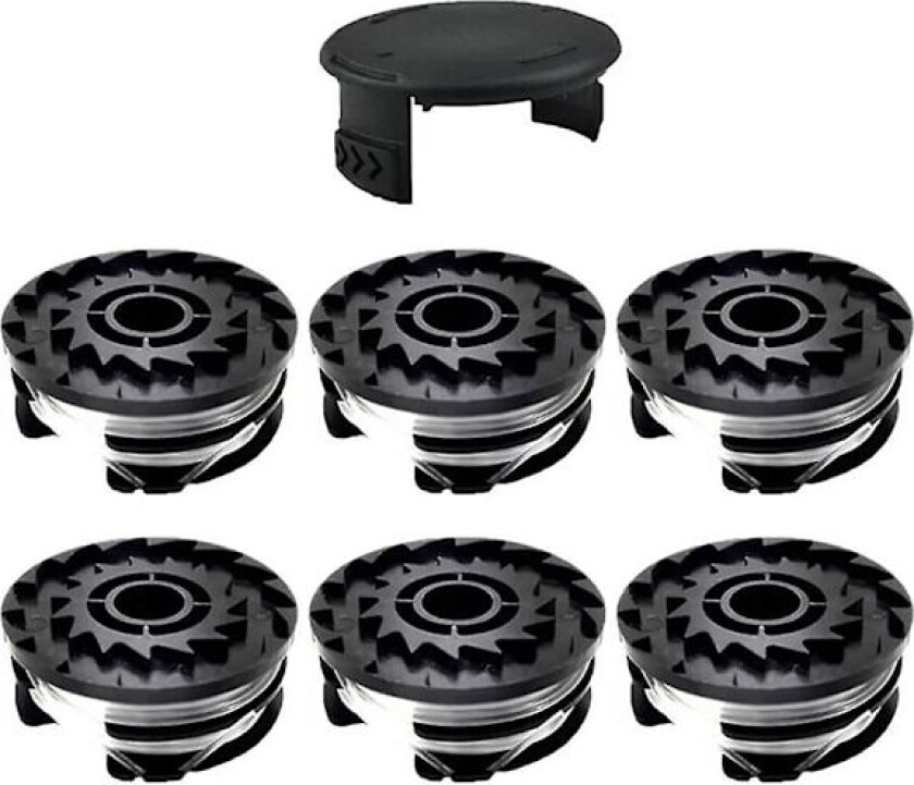 For Parkside Gressklipper 6 Spoler + 1 Spole Cap Gresstrimmer Tilbehør Sett, TLP-01 / TLP-01-1