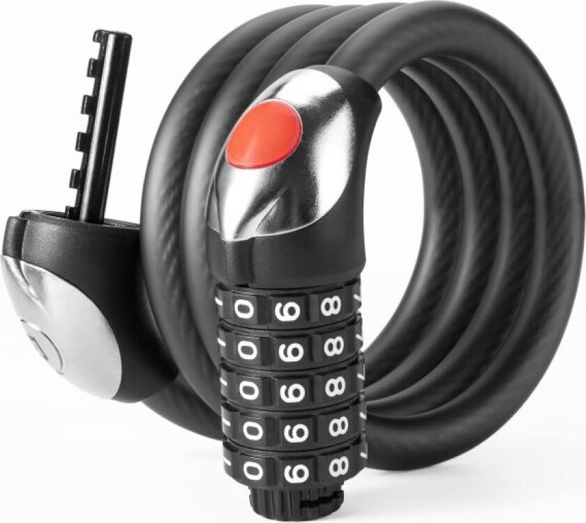 Sykkelkabel Lås, Sykkellås 1,8 Meter, Sykkellås med 5-Siffer