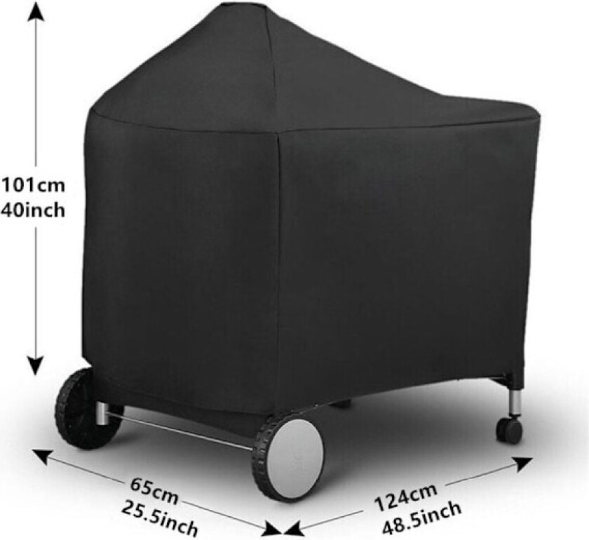 Vanntett grilltrekk, 124 x 65 x 101 cm, svart
