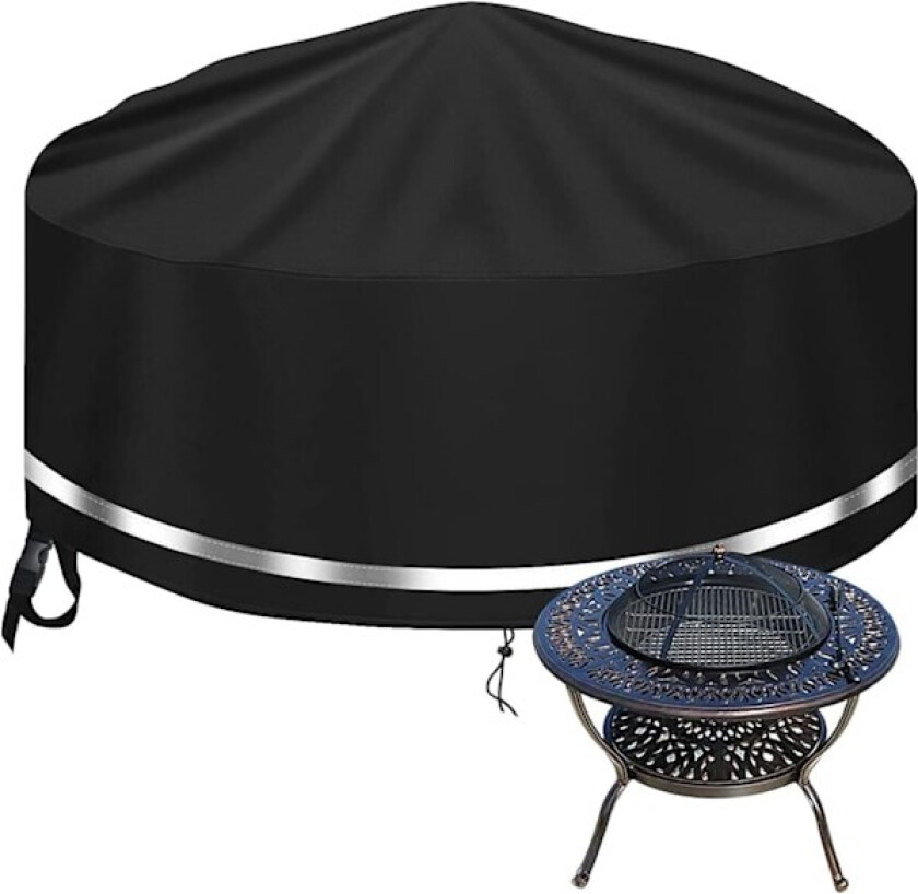 Rund, vanntett grillbraziertrekk, vindtett, UV-bestandig, rivebestandig, 600D Oxford-stoff grillbåltrekk 91x31cm