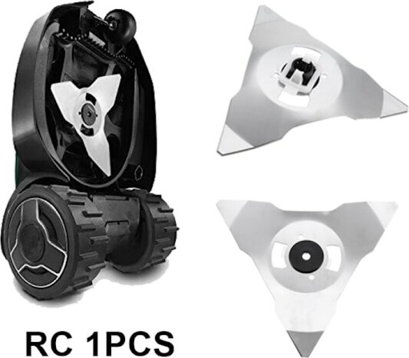 2-pakning med reservekniver i rustfritt stål til robotgressklipperne Robomow RS TS MS RC TC MC