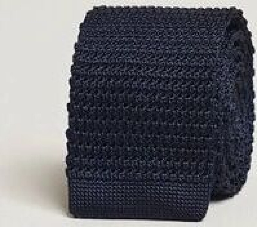 Knitted Silk Tie 6 cm Navy