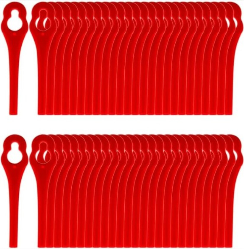 Kampanje 100 stk. reserveplastblader for kantskjærer, gressklipperblad for trådløs buskrydder, reservekutteblader for hageplen (