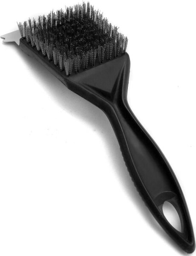 Grillbørste i rustfritt stål, stålbørste, rengjøringsverktøy med skrape