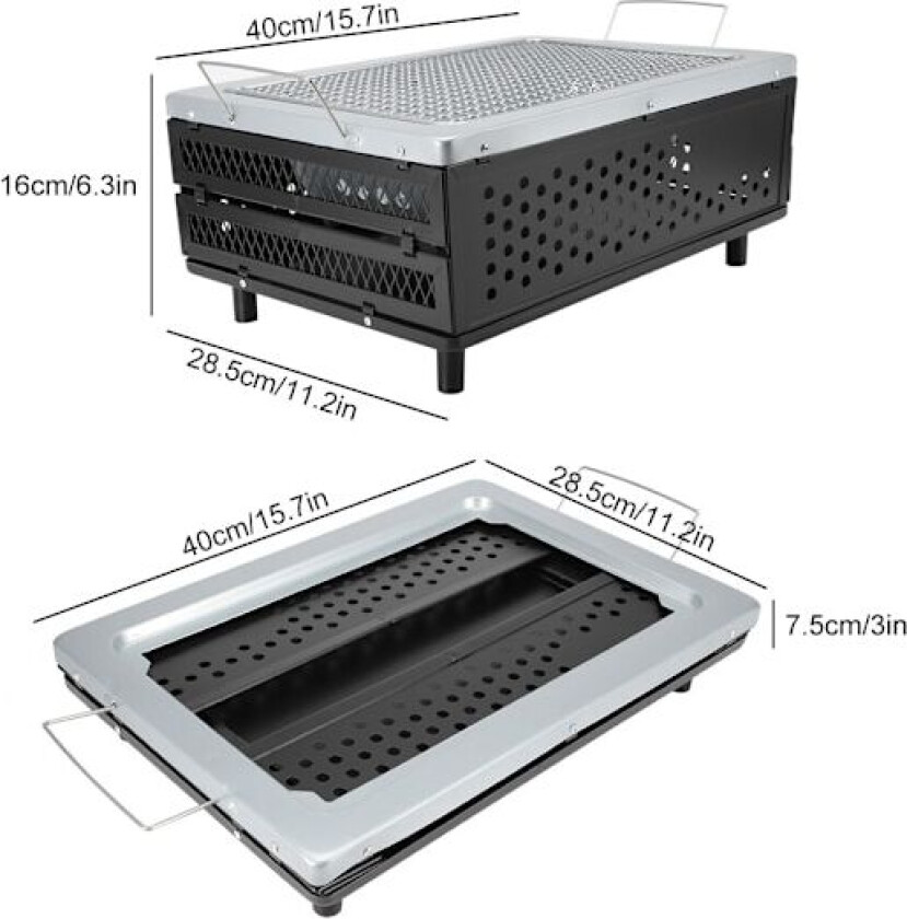Japansk Keramisk Hibachi BBQ Bordgrill Yakitori Grillkullgrill 40CM