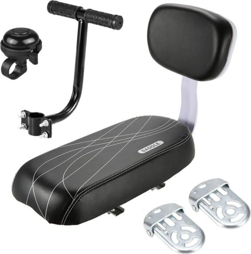 Barnesete for sykkel, barnesikkerhetssett, polstret sete med ryggstøtte, for småbarn, barn, venner