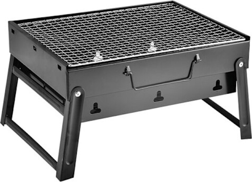 BBQ Grill, Bærbar Foldbar Kullgrillbord for Piknik Hage Patio Camping Reise (Svart)