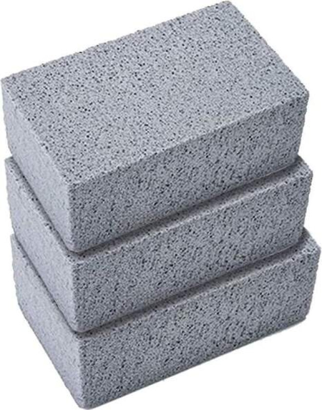 3 stk. Rengjøringsstein for grill, murstein, grillrens, grillplate, rengjøringsklosser for grill eller gjenbrukbare plater