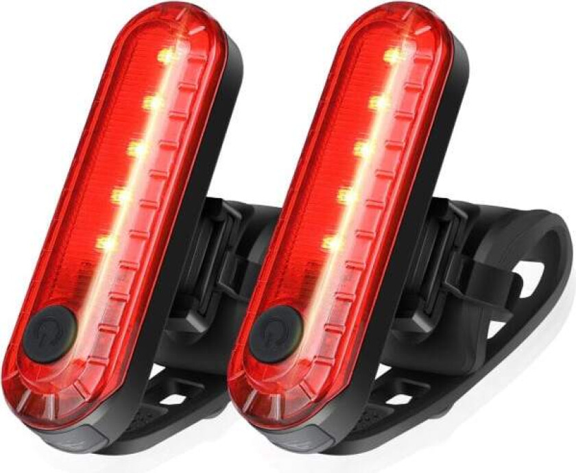 USB-oppladbar LED-sykkellykt 2-pakning, lys sykkellykt for sykkelsikkerhet