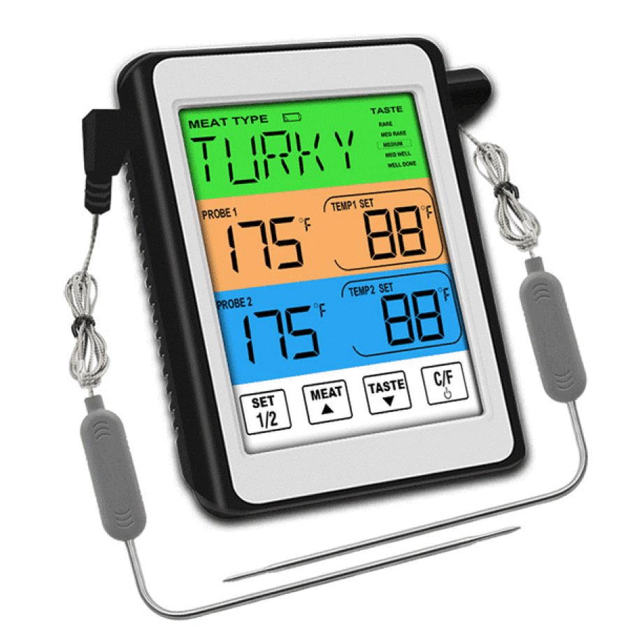 Sondegrilltermometer Digital grilltermometer med 2 sonder