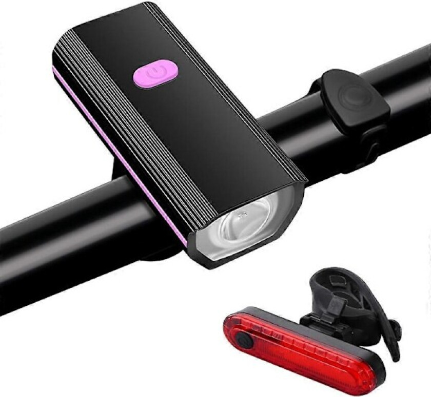 Sykkellys for nattkjøring, hodelykt, USB-ladbart BMX-lys, sykkellykt Pink