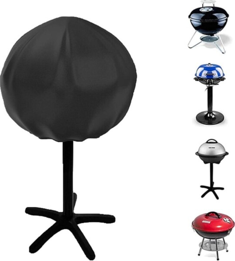 1 stk. Utendørs Patio Grilltrekk Deksel for Runde BBQ Griller