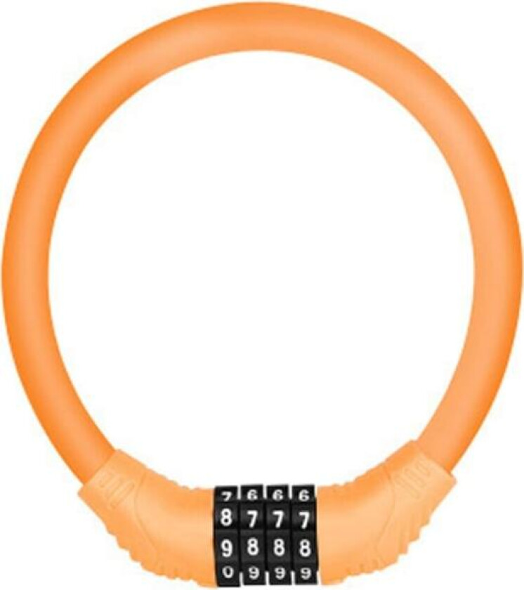 Tilbakestillbar kabelkode sykkellås, Mini bærbar sykkellås, Tilbakestillbar sykkellås, Værbestandig sykkellås mot tyveri (Oransje)