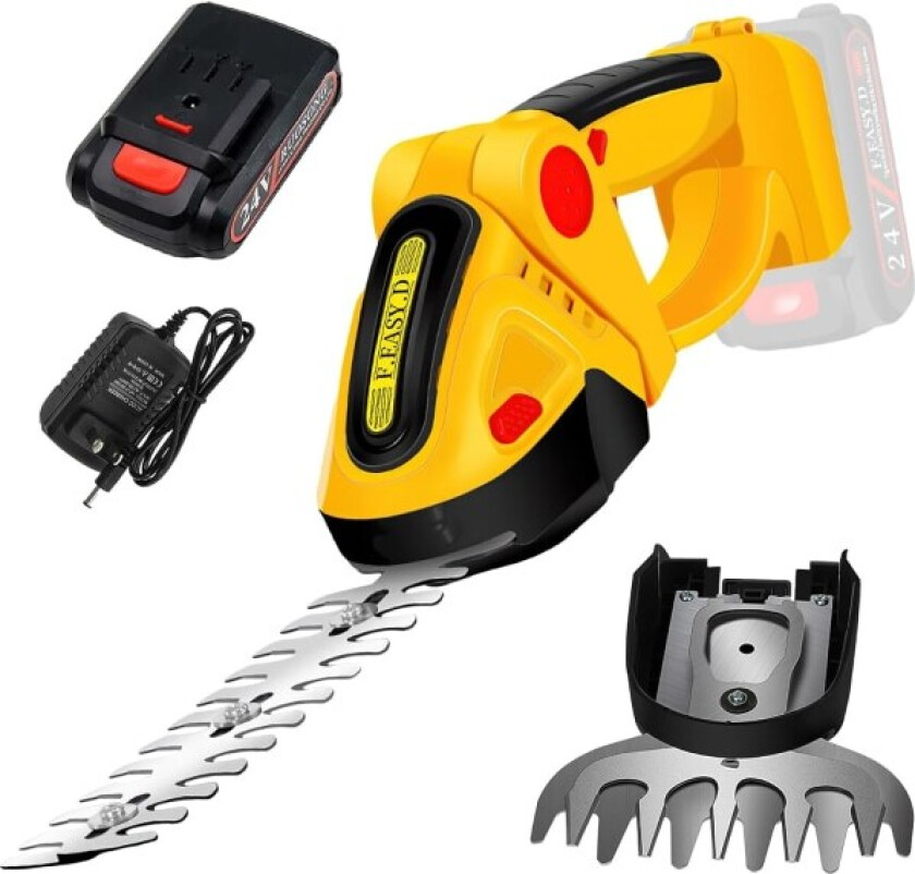 Bilde av Elektrisk hekksaks, 24 volt trådløs elektrisk beskjæringssaks, lett beskjæringssaks for kutting og klipping av plener