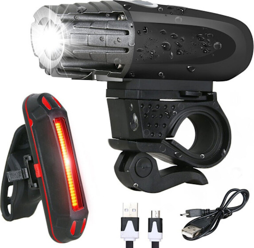 Vanntett Sykkellykt LED Super Bright Cylinderlykt Black Svart