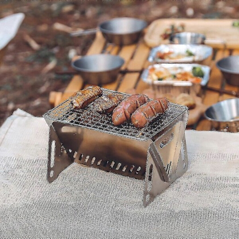 Bærbar Camping Foldbar Grill Vedovn Brenner Kullgrill 21*16*12.5cm