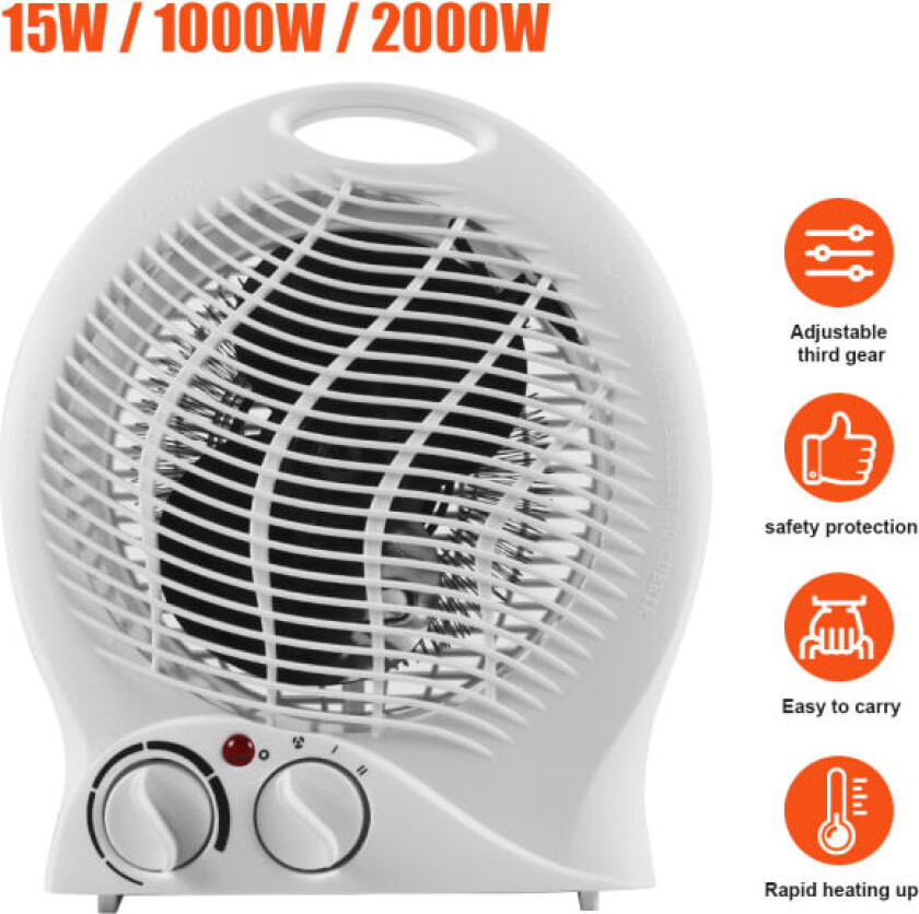 Elektrisk varmevifte hurtigvarmer varmeradiator luftkondisjoneringsenhet 2000W