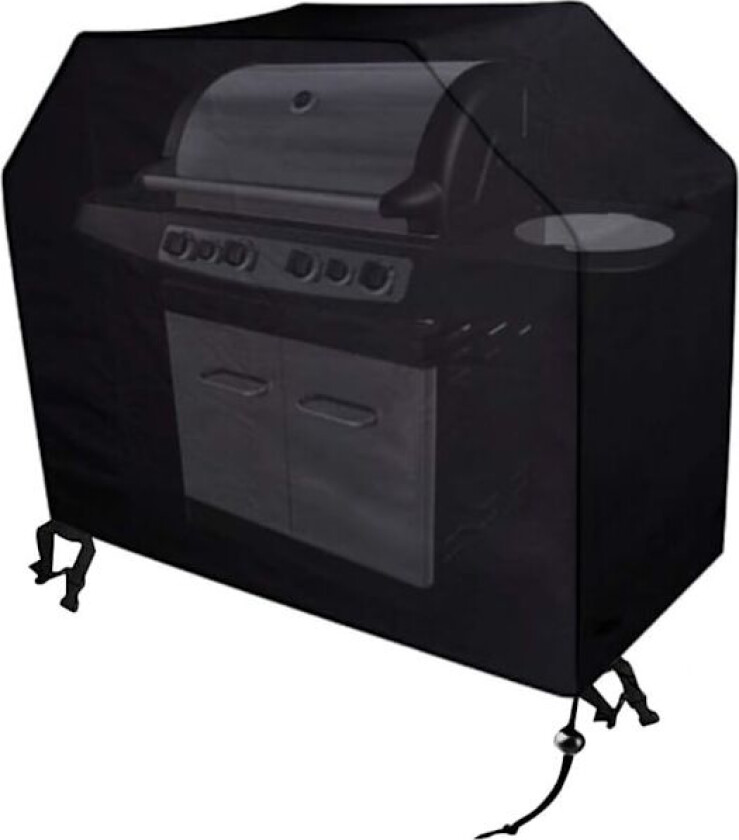 Grilltrekk til grill, grilltrekk vanntett, tykk, anti-UV, støvtett, fuktsikkert polyester med oppbevaringspose, svart (170 x 61 x 117 cm)