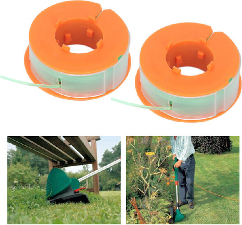 2 stk. Gresstrimmer Spolesnor Nylon Trimmer Tilbehør Erstatning Passer til BOSCH ART 30 ART 30FA Grønn