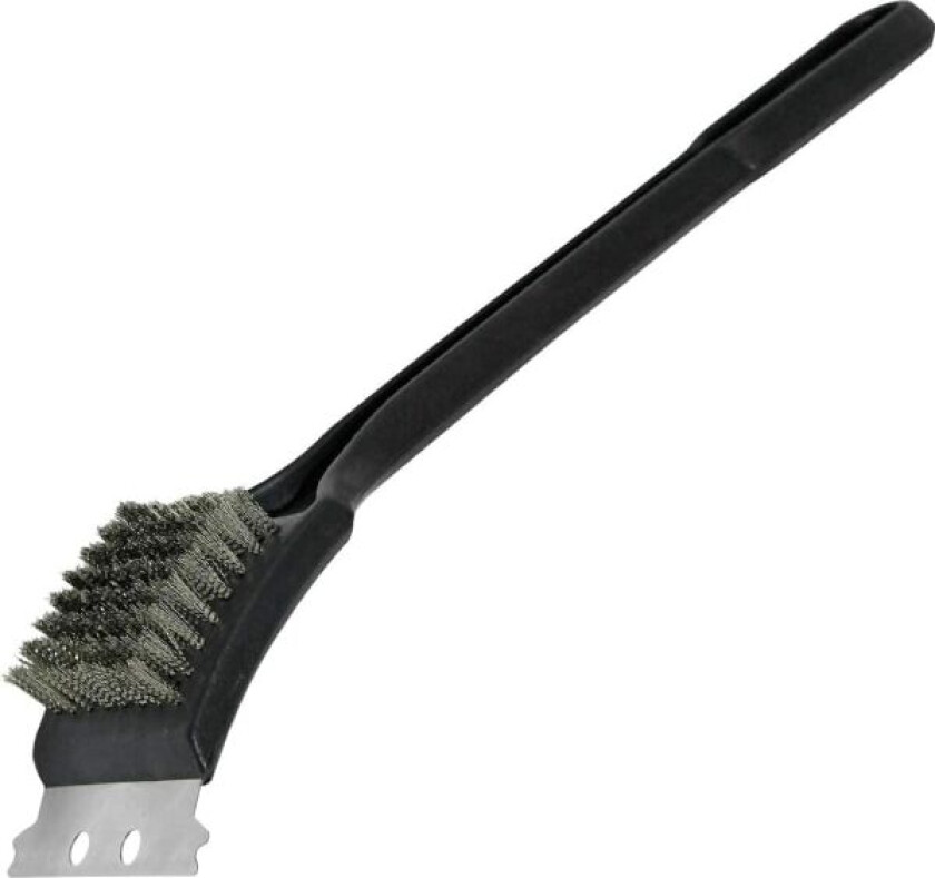 2-delt grillbørste og skraperenser - Kraftig konstruksjon - Langt håndtak - Stålbørster - Grillbørste for utendørsgrill med forlengelsesstang
