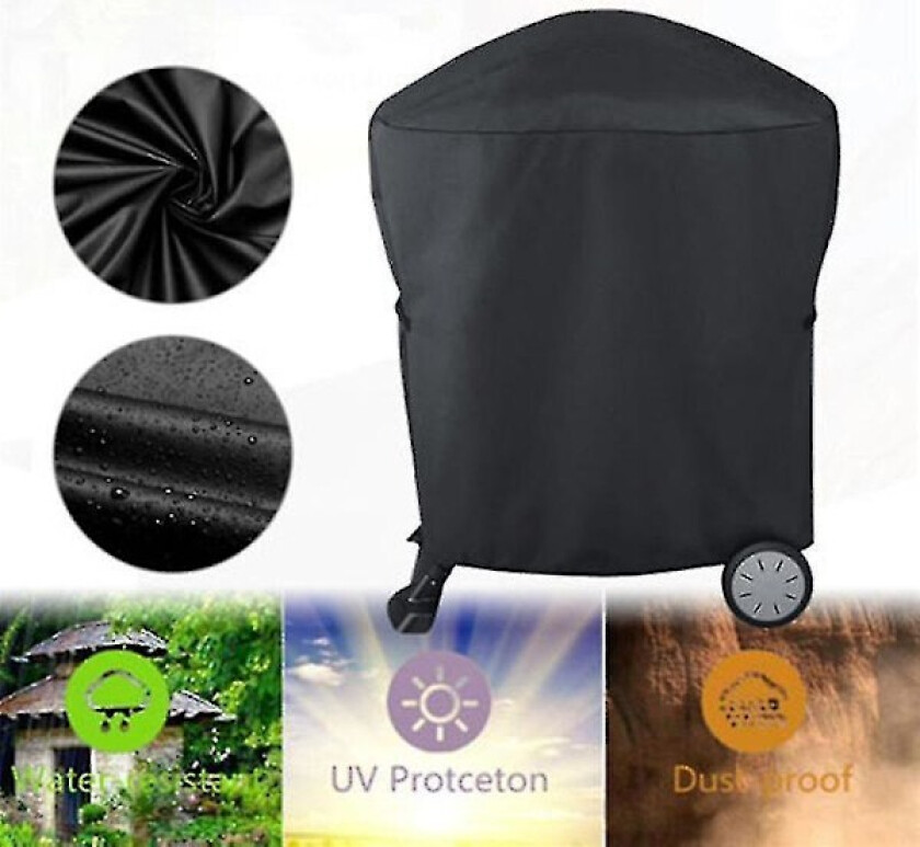 Rund grilltrekk 30 tommer lite røykertrekk, vanntett grilltrekk for utendørs bruk