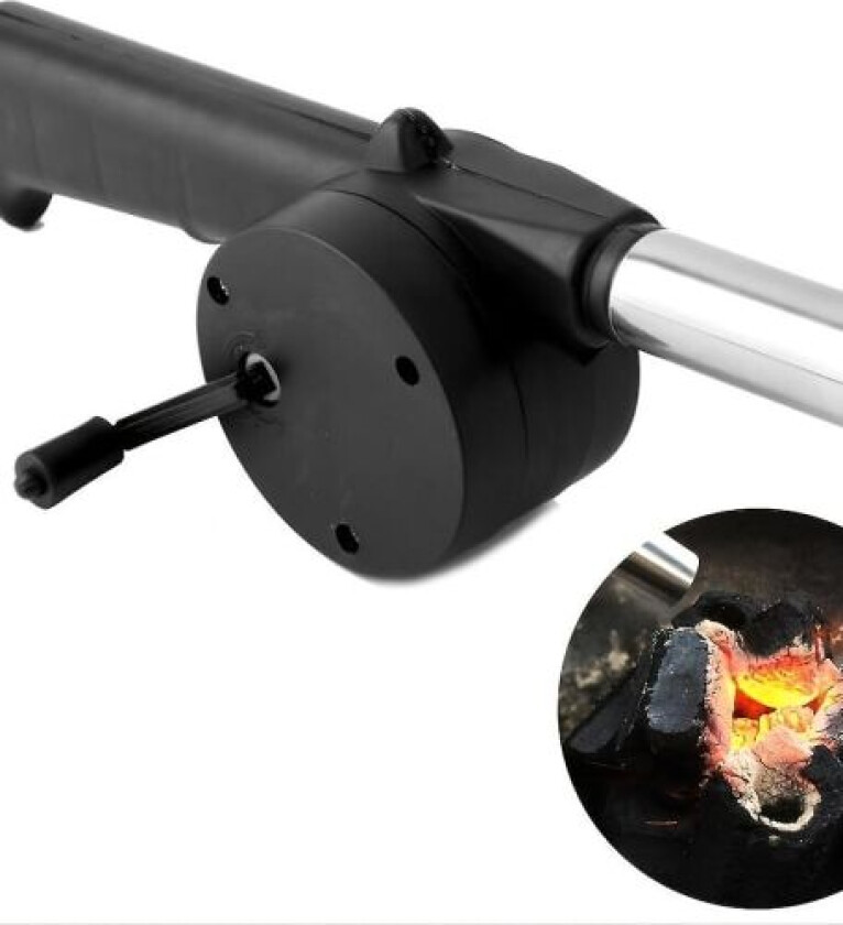 Bbq-vifte, luftblåser, rask brannstarter, bærbar manuell håndsveivbelg for utendørs piknik camping matlaging, grillkullgrilltilbehør