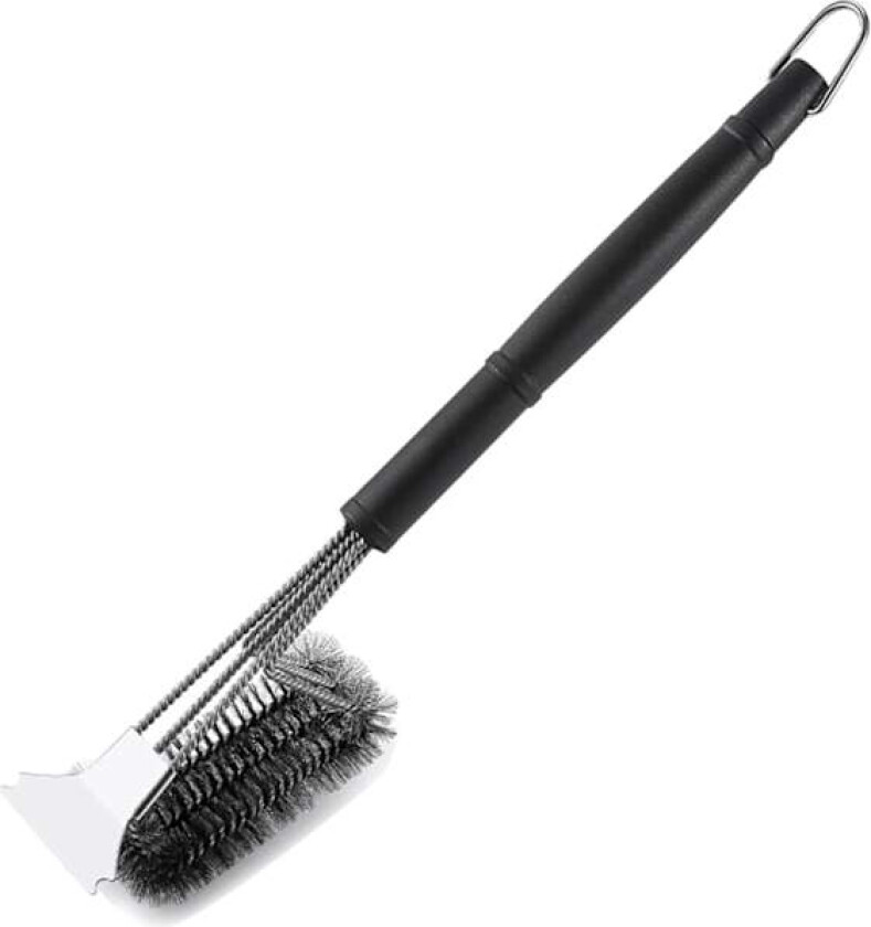 Grillbørste, Grillbørste for utendørsgrill Ekstra sterk langt håndtak - Tripl