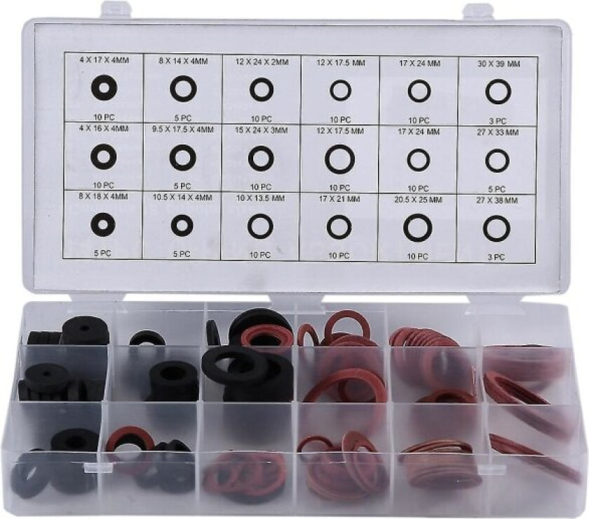 141 stk Flat Rubber O-ring Tetning Slangepakning Gummipakning For Kran Grommet 18 Ulike Størrelser