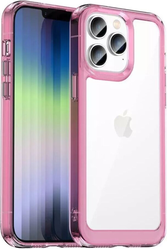 iPhone 14 Pro Hybrid Plastdeksel - Gjennomsiktig / Gjennomsiktig Rosa