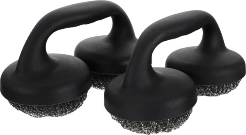 2 stk. BBQ-grillbørste i rustfritt stål