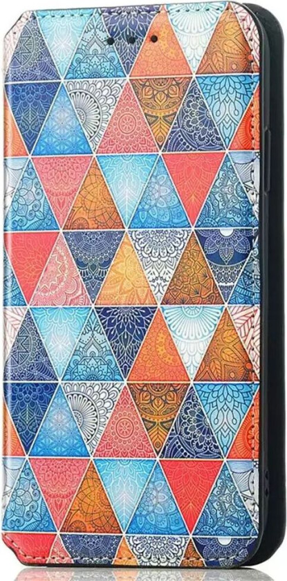 iPhone 14 Plus PU Skinn Mønster Flip Deksel med Kortholder - Mandala