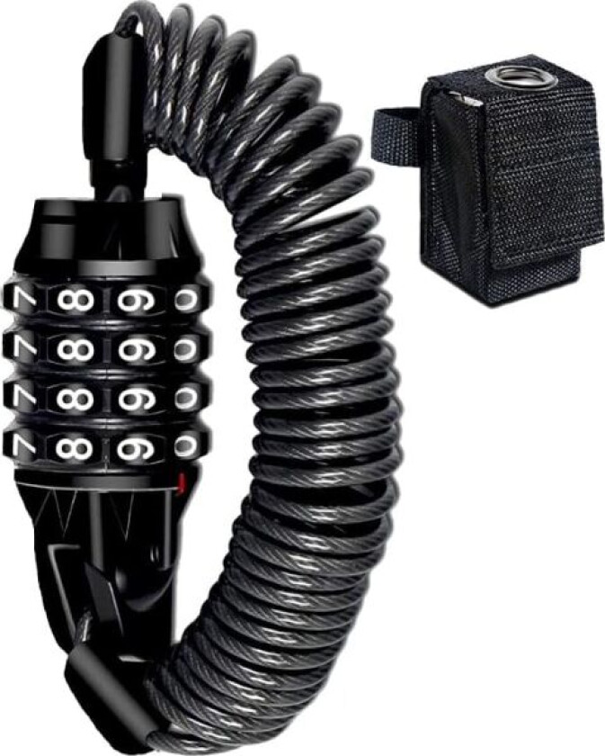 Sykkellås, Stålkabel Sykkellås, Sykkelkjedeslås, Svart Sykkellås, Tilbakestillbar Sykkellås, Sykkellås med 4-sifret Passord for Sykkel, Motorsykkel