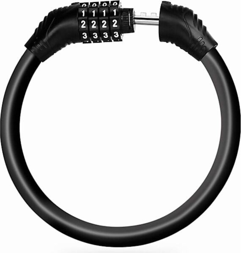 Sykkellås kabel Kombinasjonskabel, Bærbar sykkellås med 4-sifret kombinasjon svart black