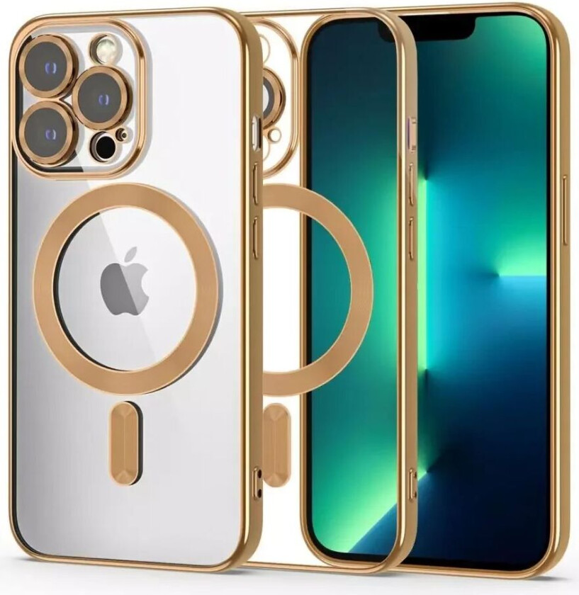 Tech-Protect iPhone 13 Pro Tech-Protect MagShine Deksel - MagSafe Kompatibel - Gjennomsiktig / Gull